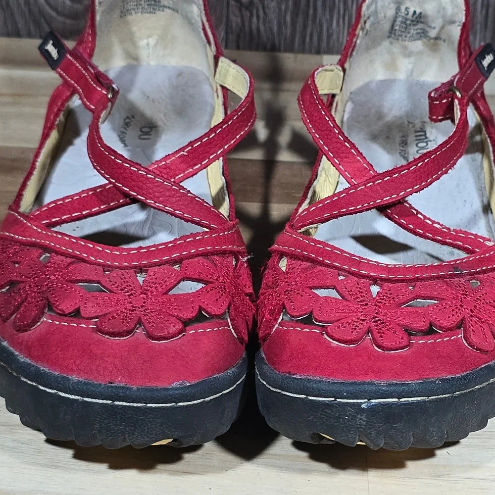 Jambu Red Floral Cutout Mary Jane Loafers - Picture 14 of 15